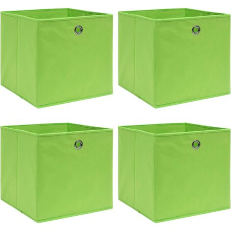 Boîtes de rangement 4 pcs Vert 32x32x32 cm Tissu CFW58576