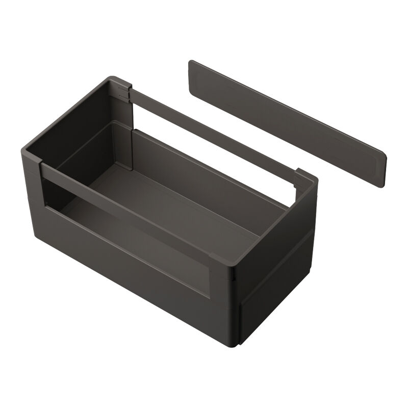 Boites de rangement avec barres de métal - Décor : Anthracite - Longueur : 226 mm Gollinucci