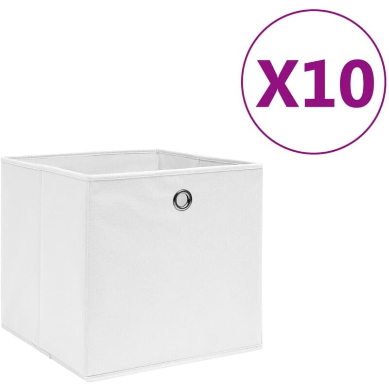 Vidaxl - Boîtes de rangement 10 pcs Tissu intissé 28x28x28 cm Blanc
