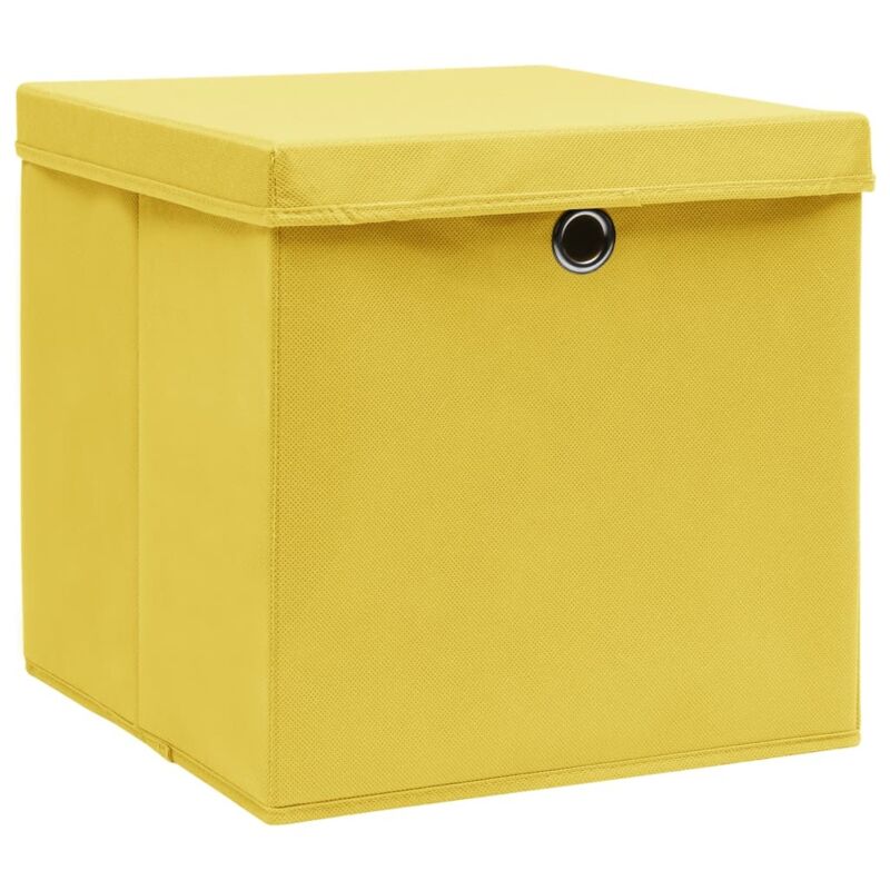 Vidaxl - Boîtes de rangement avec couvercles 4 pcs 28x28x28 cm Jaune