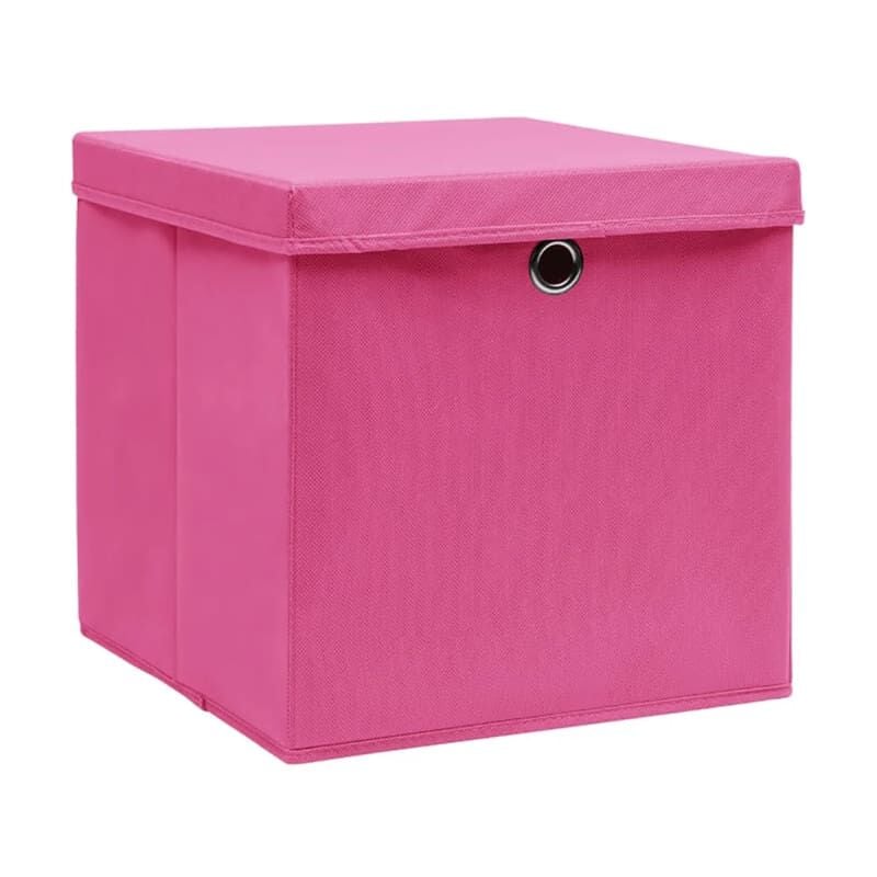 Vidaxl - Boîtes de rangement avec couvercles 10 pcs 28x28x28 cm Rose