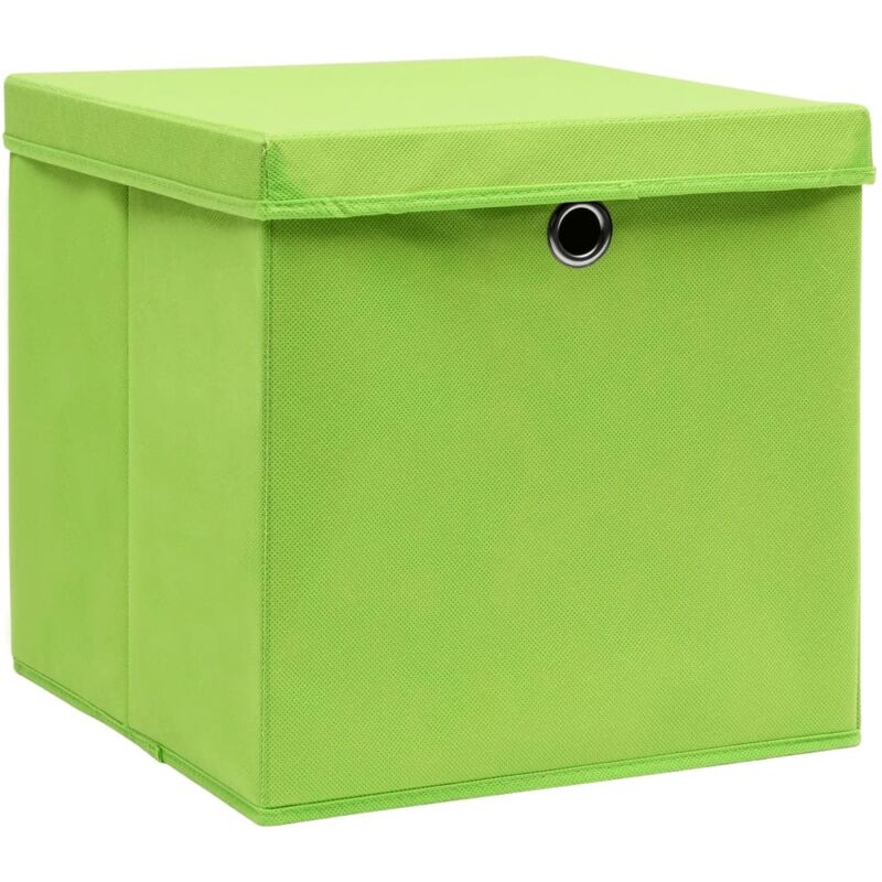 Vidaxl - Boîtes de rangement avec couvercles 4 pcs 28x28x28 cm Vert