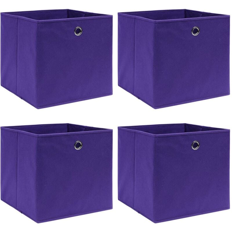 Vidaxl - Boîtes de rangement 4 pcs Tissu intissé 28x28x28 cm Violet