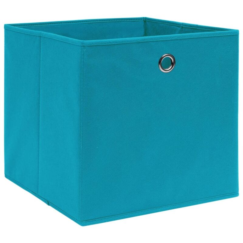 Boîtes de rangement 4 pcs Tissu intissé 28x28x28 cm Bleu azuré Vidaxl