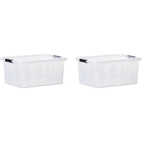 1/2/5x Boîte de Rangement avec Couvercles Transparent Multi-taille vidaXL