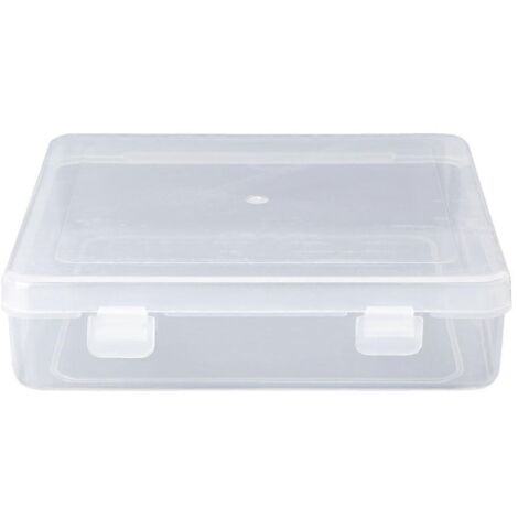Boîtes de rangement carrées transparentes en plastique pour bijoux, perles et loisirs créatifs.