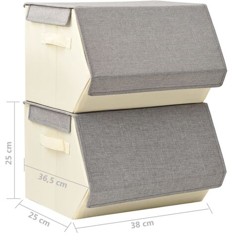 vidaXL 1/2/4/6/8x Boîtes de Rangement Empilables Couvercle Tissu Multi-modèle
