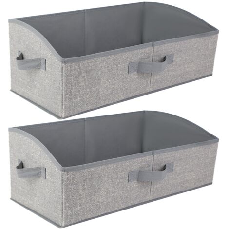 Boîtes de Rangement en Tissu 28L,Panier Rangement 50x28.5x20cm,Grande Cube de Rangement Pliable en Tissu Ouvertes avec Poignées pour Vêtements, Jouets, Livres, Armoire,Lot de 2