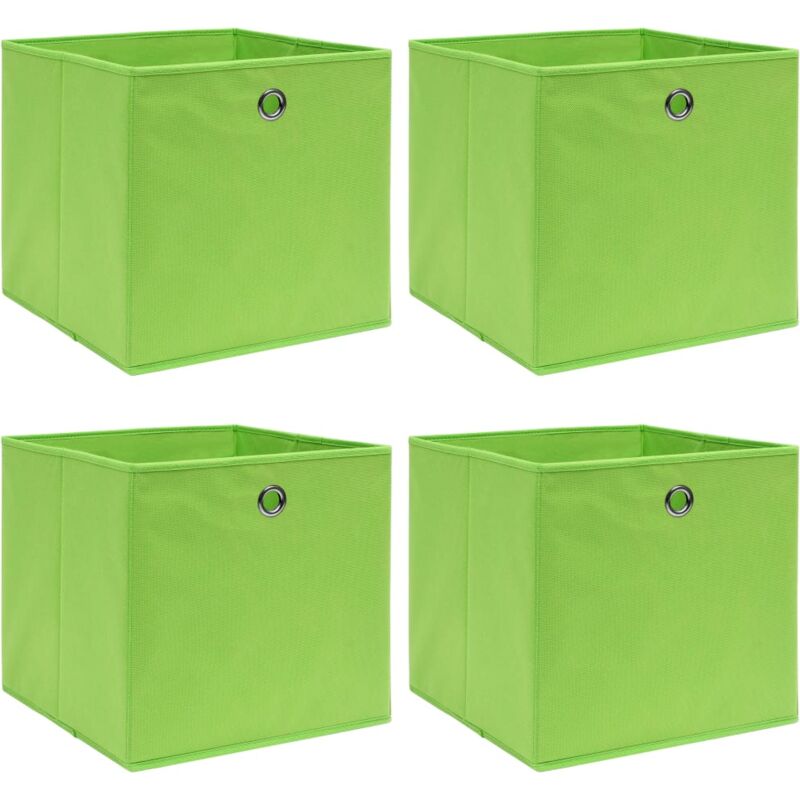 Boîtes de rangement 4 pcs, Coffre de rangement, Meuble de rangement Vert 32x32x32 cm Tissu -ASAF88394 design in