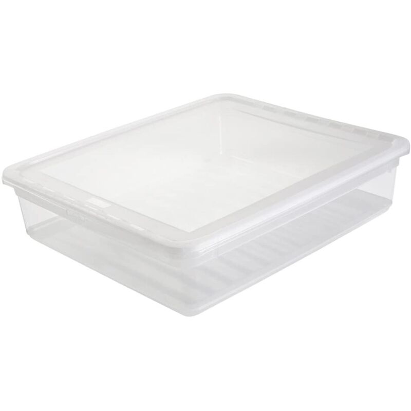 Boîtes de rangement, Naturel Transparent, 39 x 33,5 x 9 cm