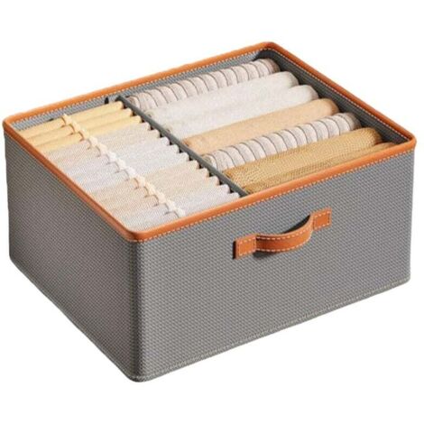 Boîtes de rangement pliables pour vêtements et pantalons avec séparateurs, grande capacité épaissie, conception peu encombrante, doublure en cuir