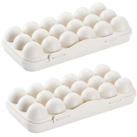 boîtes de rangement pour œufs à 18 compartiments, portables, anti-choc, incassables, pour réfrigérateur (kaki)