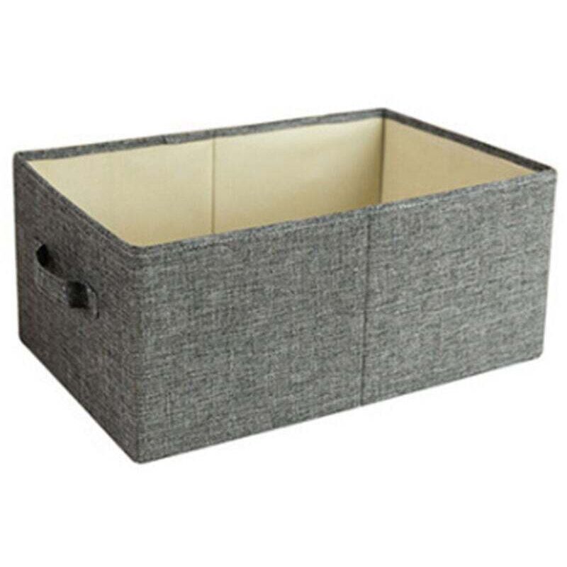 Boîte de Rangement pour Vêtements et Livres en Tissu Non Tissé Gris L