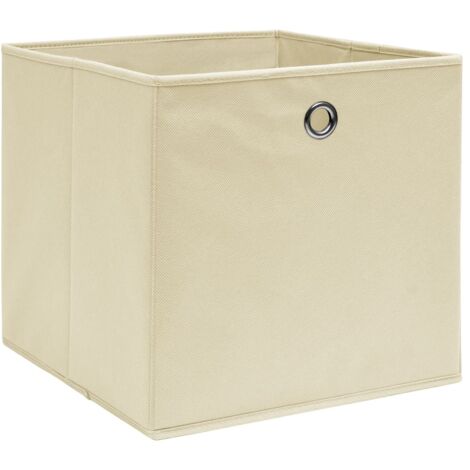 Boîtes de rangement，Coffre de rangement 10 pcs Crème 32x32x32 cm Tissu CFW721975