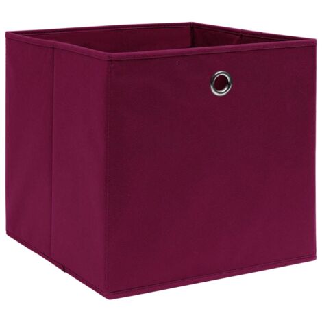 Boîtes de rangement，Coffre de rangement 10 pcs Rouge foncé 32x32x32 cm Tissu CFW435164