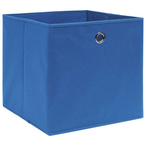 Boîtes de rangement，Coffre de rangement 4 pcs Bleu 32x32x32 cm Tissu CFW332586