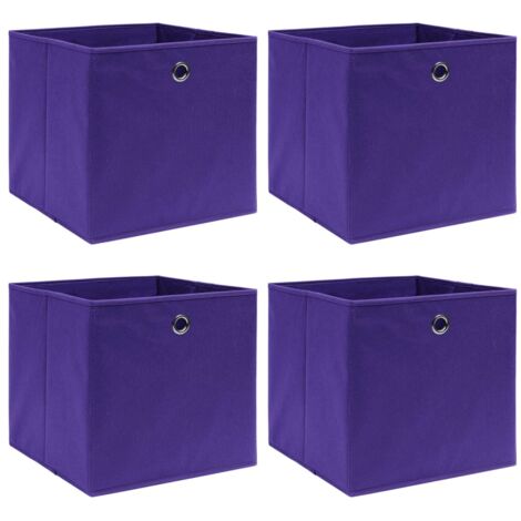 Boîtes de rangement，Coffre de rangement 4 pcs Violet 32x32x32 cm Tissu CNENE718754