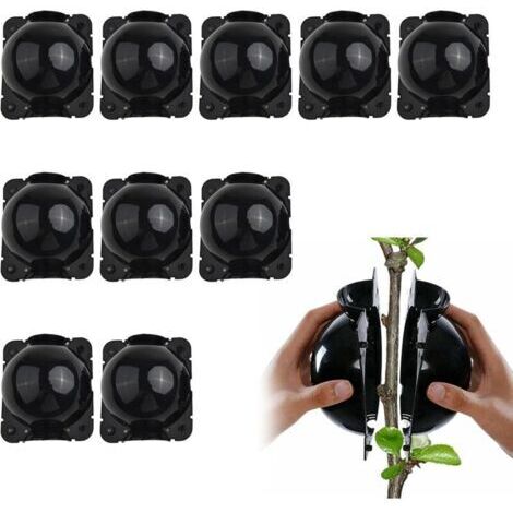 Boîtes D'enracinement Plantes,Plante Balle de Propagation,Boule de Propagation à Haute Pression,pour Plantes Greffage Formation de Racines,10pc Boîte d'enracinement de Plante Balle (Noir, S)
