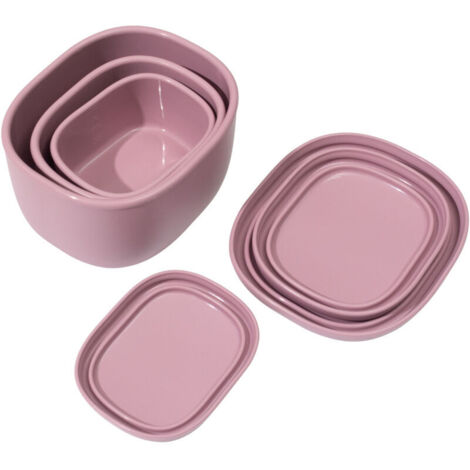 Boîtes en silicone emboîtables - Lot de 3 boîtes de conservation alimentaire en silicone rigide  Sans BPA, hermétiques, compatibles lave-vaisselle et congélateur (190 g, 280 g, 590 g) - Bleu
