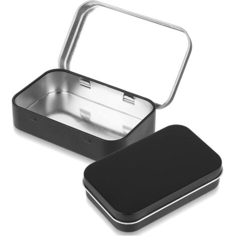 Boîtes en tôle avec couvercle - Petite boîte en métal rectangulaire - Mini boîte de rangement vide à charnière - Boîtes en métal pour bonbons et petits objets