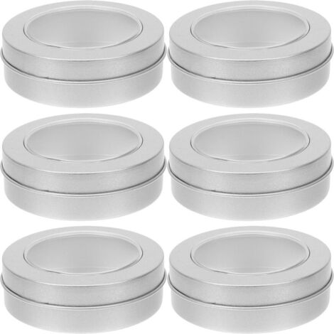 Boîtes Métalliques Rondes avec Couvercle, Lot de 6 Boîtes Vides pour Biscuits, Cadeaux et Rangement