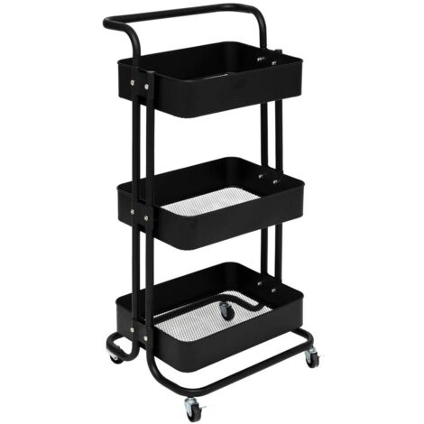 Boîtes relief 2 - black edition carro con ruedas, 3 niveles, negro - 5five