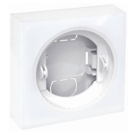 Boitier 1 poste + embase Dune Eur'Ohm - Pour va-et-vient ou bouton poussoir - Blanc