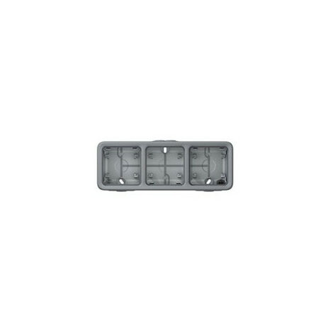 BOITIER 3 POSTES HORIZONTAL GRIS COMPOSABLE LEGRAND 069955