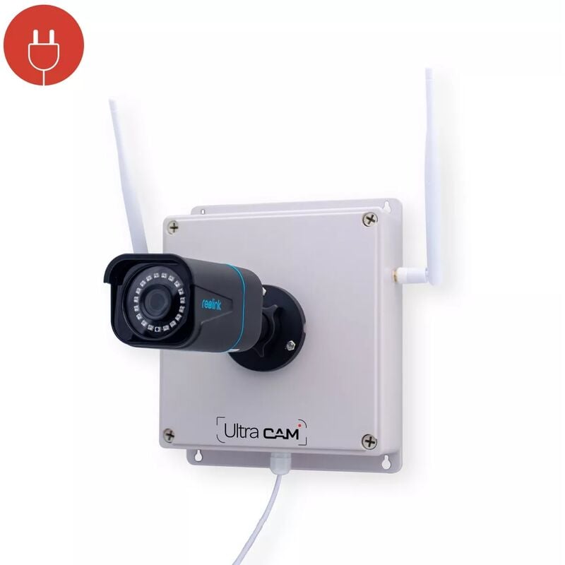 Ultra Secure - Contrôleur 4G IP65 + Caméra 4K / Détection intelligente / Vision nocturne 30m / IP66 + Carte sd (UltraCAM)