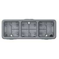 Boîtier à embouts 3 postes horizontaux -Plexo composable IP55 - Gris - Legrand