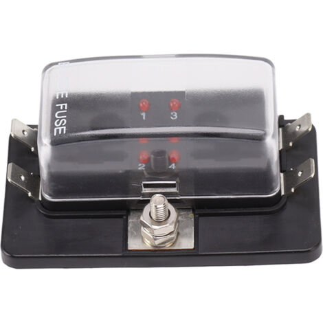 Boîtier à Fusibles 32V ATC/ATO Étanche avec Indicateur LED pour Voitures et Bateaux - 4 Voies