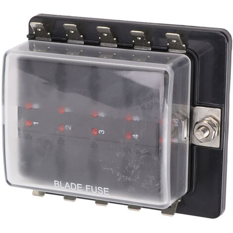 Boîtier à fusibles étanche 10 emplacements avec voyant LED pour véhicules et bateaux, fusibles ATC/ATO