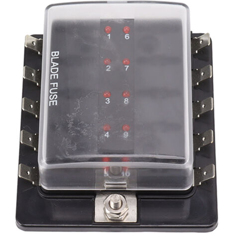 Boîtier à fusibles voiture 10 voies étanche avec voyant LED pour automobiles et bateaux, fusibles ATC/ATO