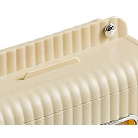 Boîtier à Mouchoirs HIPS ABS Multifonction avec Distributeur de Serviettes et Rangement Bureau pour Salon Chambre Crème