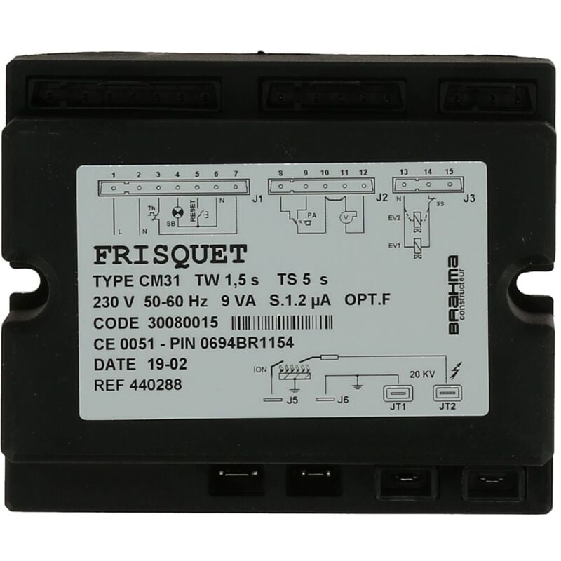 Boîtier controle ventouse Frisquet Réf. F3AA40431