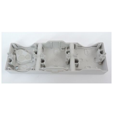 Boîtier apparent 3 postes gris horizontal 227X72.5X38mm pour appareillage étanche composable IP55 MUREVA SCHNEIDER ENN37913