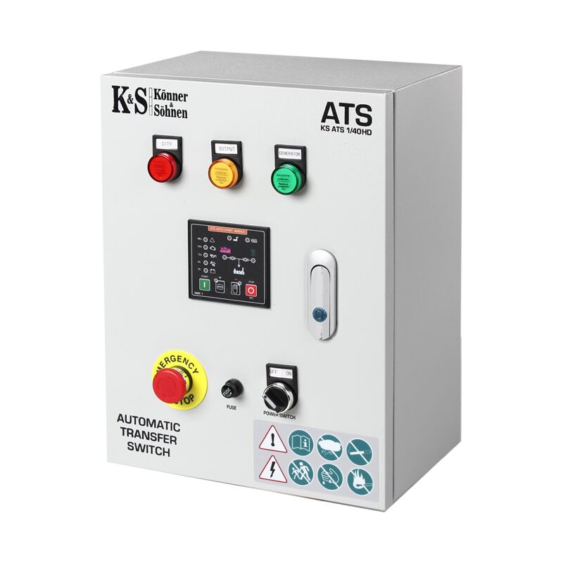 Könner&söhnen - Boitier ats ks ats 1/40HD (commutateur de transfert automatique universel) pour 230V, démarre / arrête automatiquement le générateur,
