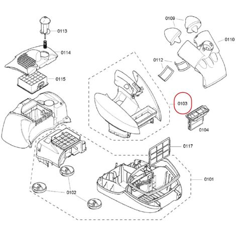 Boîtier complet pour pièces aspirateur nettoyeur petit – Compatible Bosch BX32131, BX32100 – Matériaux durables pour performance optimale