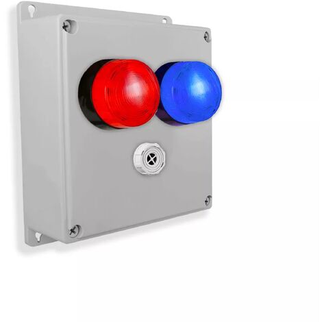 Boîtier d'alerte supplémentaire sans fil avec sirène + 2 flashs - Multi-alerte Haute-résistance 800m (Gamme PROTECT 800)
