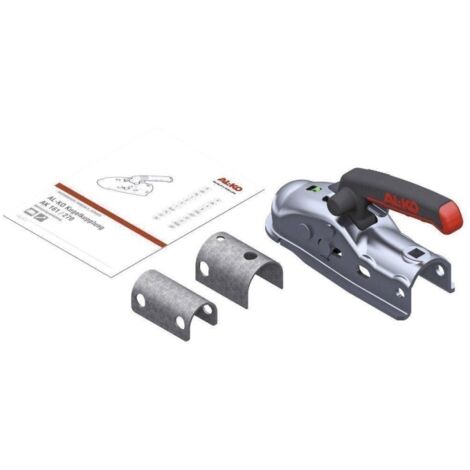 Boîtier d'attelage freiné pour tube 35mm ou 45mm – PTC 1600Kg – Poignée Soft-Touch – Perçage horizontal + en croix – Al-Ko - AK161