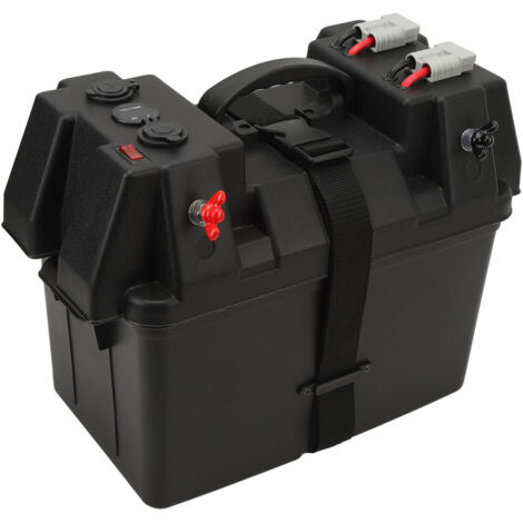 Boîtier de batterie de voiture portable, interface USB 5 V 1 A / 2,1 A, allume-cigare 12 V 20 A pour batteries de camping-cars, caravanes et remorques
