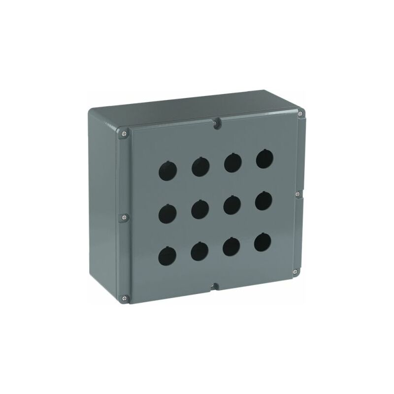 Boîtier de bouton-poussoir ABB Modular Metal, 12 découpes, en Aluminium Gris ( Prix pour 1 )