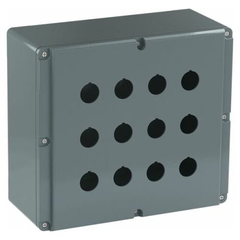 Boîtier de bouton-poussoir ABB Modular Metal, 12 découpes, en Aluminium Gris ( Prix pour 1 )