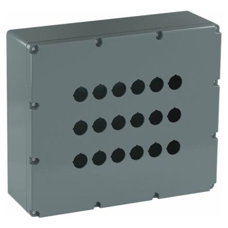 Boîtier de bouton-poussoir ABB Modular Metal, 18 découpes, en Aluminium Gris ( Prix pour 1 )