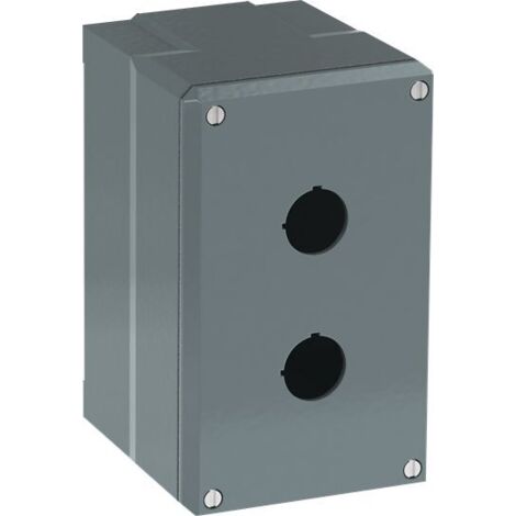Boîtier de bouton-poussoir ABB Modular Metal, 2 découpes, en Aluminium Gris ( Prix pour 1 )