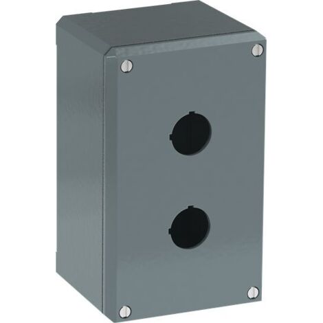 Boîtier de bouton-poussoir ABB Modular Metal, 2 découpes, en Aluminium Gris ( Prix pour 1 )