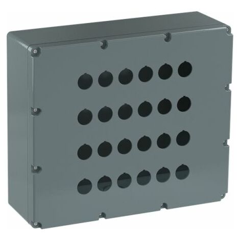 Boîtier de bouton-poussoir ABB Modular Metal, 24 découpes, en Aluminium Gris ( Prix pour 1 )