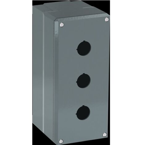 Boîtier de bouton-poussoir ABB Modular Metal, 3 découpes, en Aluminium Gris ( Prix pour 1 )