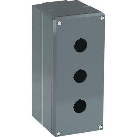 Boîtier de bouton-poussoir ABB Modular Metal, 3 découpes, en Aluminium Gris ( Prix pour 1 )