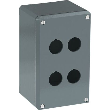 Boîtier de bouton-poussoir ABB Modular Metal, 4 découpes, en Aluminium Gris ( Prix pour 1 )